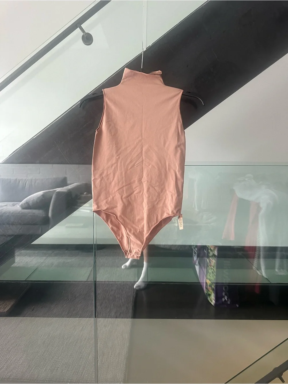 SKIMS Sleeveless Mock Neck Bodysuit - Tan